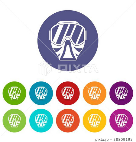 Paintball mask set icons Paintball mask set icons 28809195