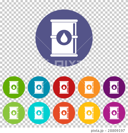 Barrel of oil set icons 28809197