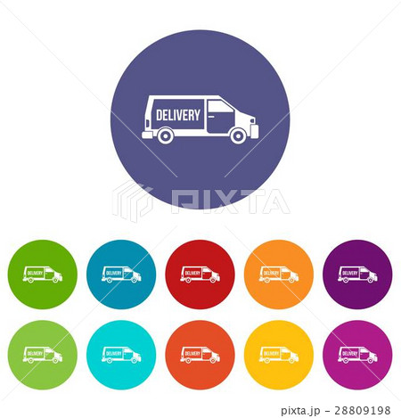 Delivery truck set icons Delivery truck set icons 28809198