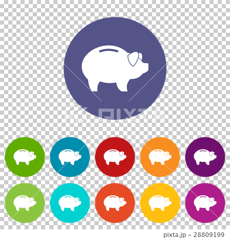 Piggy set icons Piggy set icons 28809199