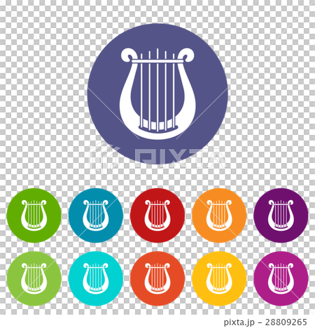 Harp set icons Harp set icons 28809265