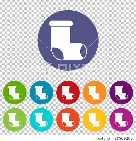 Felt boot set icons 28809290