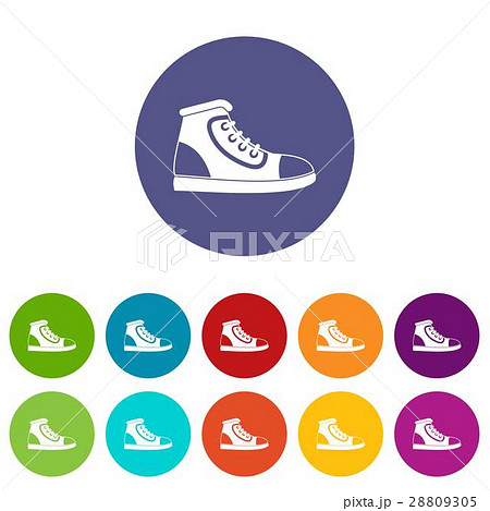 Athletic shoe set icons 28809305