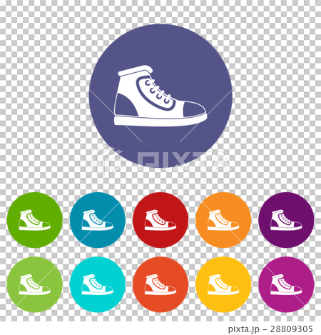Athletic shoe set icons 28809305