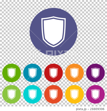 Military shield set icons 28809306