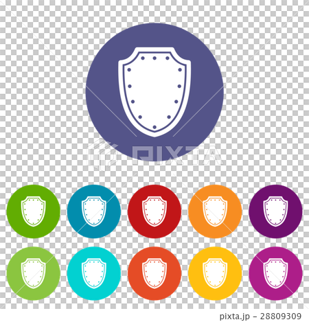 Army protective shield set icons 28809309