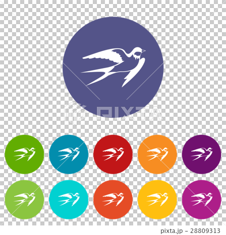 Barn swallow set icons 28809313