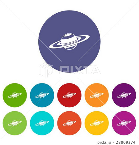 Saturn rings set icons Saturn rings set icons 28809374