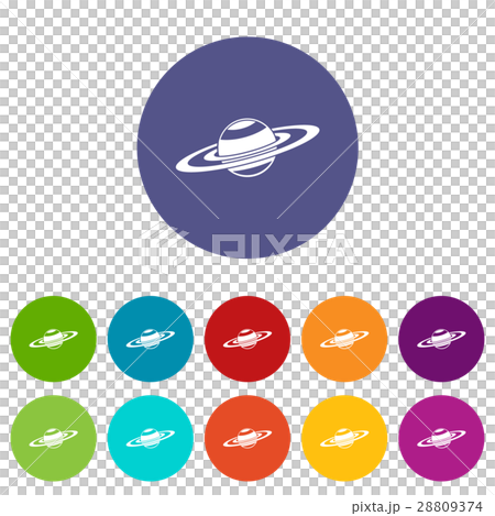Saturn rings set icons Saturn rings set icons 28809374
