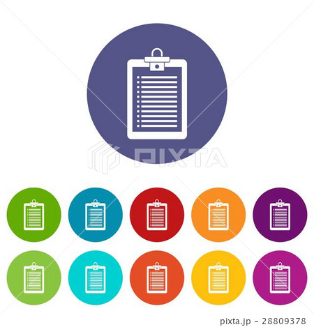Clipboard with check list set icons Clipboard with check list set icons 28809378