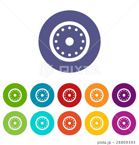 Round military shield set icons 28809393