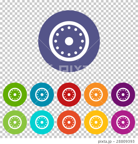 Round military shield set icons 28809393