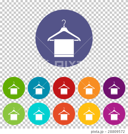 Hanger with cloth set icons 28809572