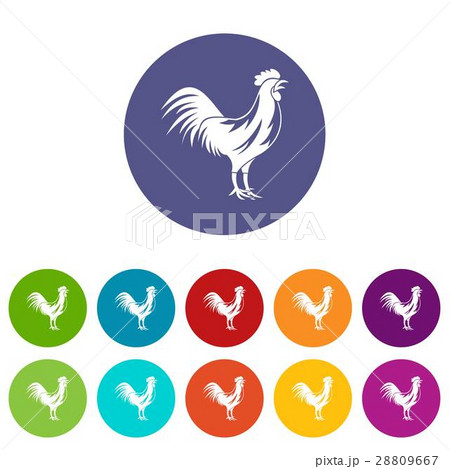 Gallic rooster set icons Gallic rooster set icons 28809667