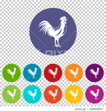 Gallic rooster set icons Gallic rooster set icons 28809667