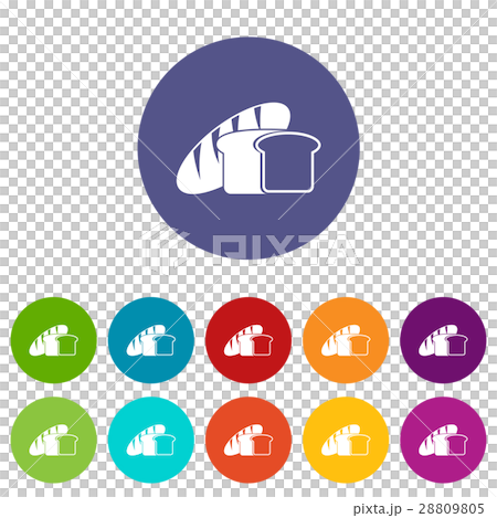 Bread set icons 28809805