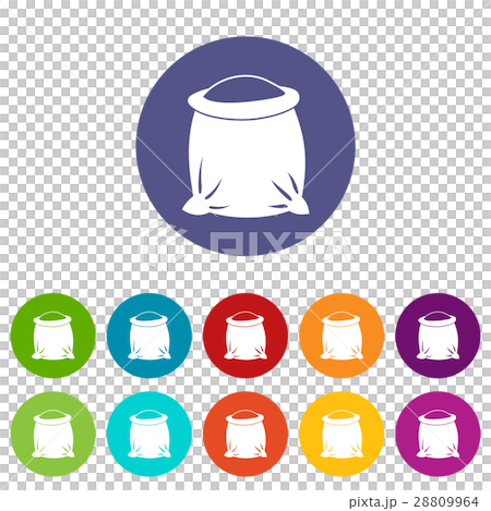 Sack full of flour set icons - Stock Illustration [28809964] - PIXTA