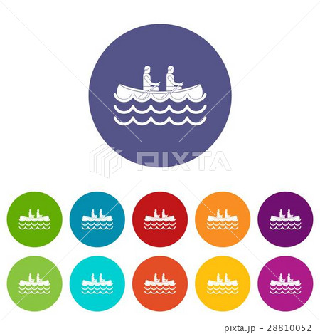Canoeing set icons Canoeing set icons 28810052