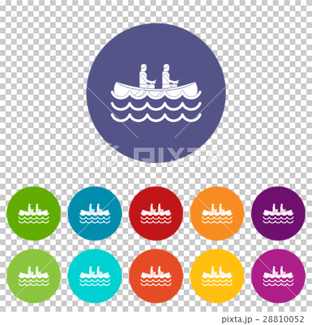 Canoeing set icons Canoeing set icons 28810052