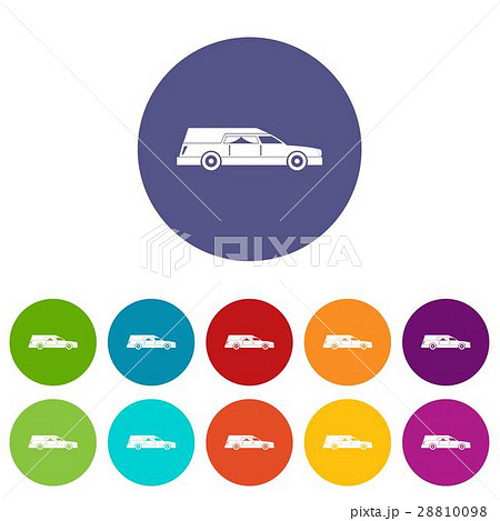 Hearse set icons Hearse set icons 28810098