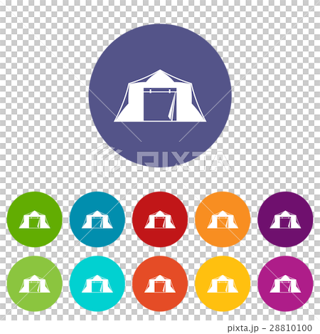 Tent set icons Tent set icons 28810100
