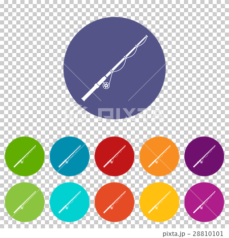 Rod and reel set icons Rod and reel set icons 28810101