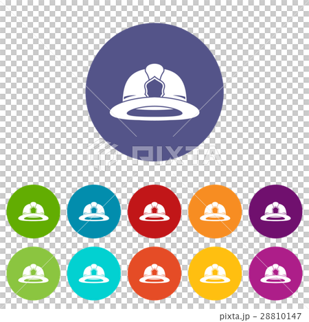 Fireman helmet set icons Fireman helmet set icons 28810147