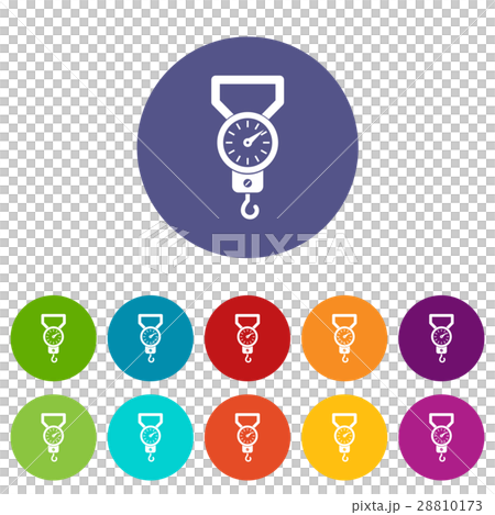 Spring scale set icons 28810173