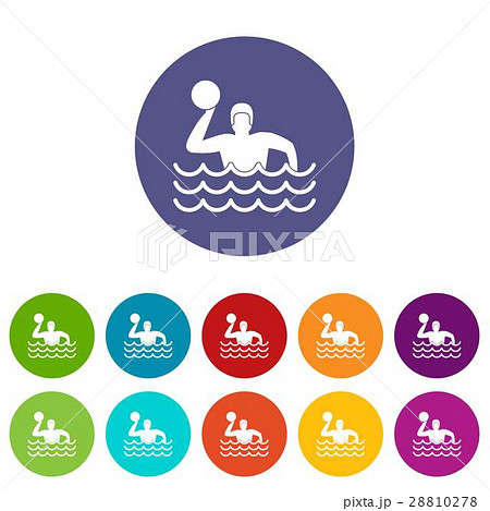 Water polo set icons 28810278