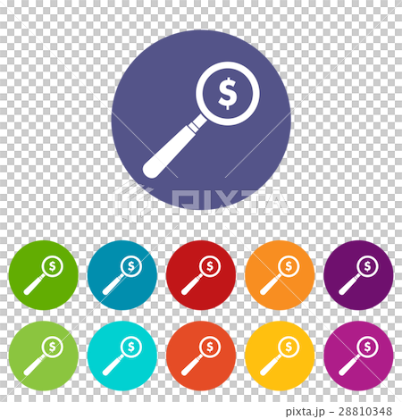 Magnifier set icons 28810348