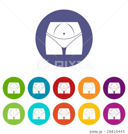 Slim woman body in panties set icons Slim woman body in panties set icons 28810443
