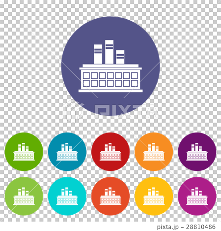 Oil refinery plant set icons 28810486