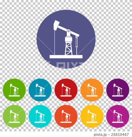 Oil pump set icons Oil pump set icons 28810487