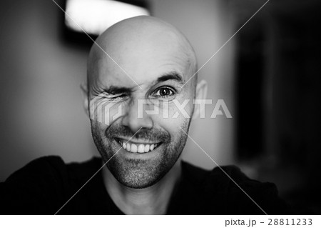 brutal portrait of a happy bald man bristles brutal portrait of a happy bald man bristles 28811233