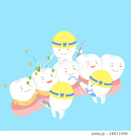 cartoon tooth on gum 28811990