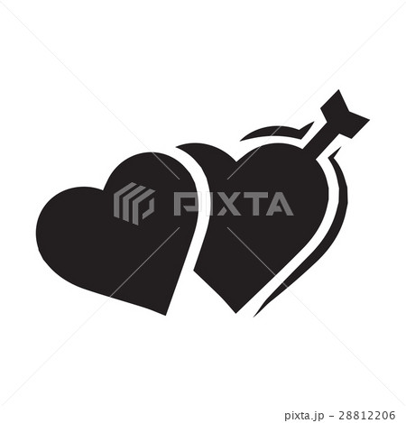 valentines twins heart arrow black icon 28812206