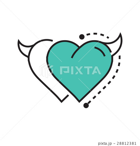 Two Line icon Style Heart Devil blue 28812381