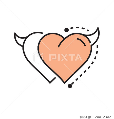 Two Line icon Style Heart Devil design 28812382