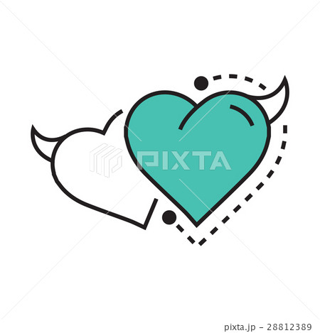 Twins Line icon Style Heart Devil blue Twins Line icon Style Heart Devil blue 28812389