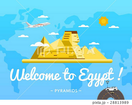 Welcome to Egypt poster with famous attraction 28813989