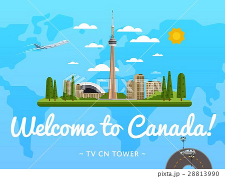 Welcome to Canada poster with famous attraction 28813990