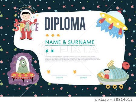 Diploma Cartoon Vector Template 28814015