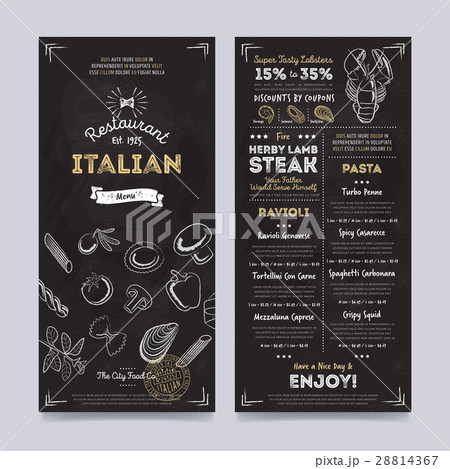 Restaurant cafe menu template design, raster 28814367