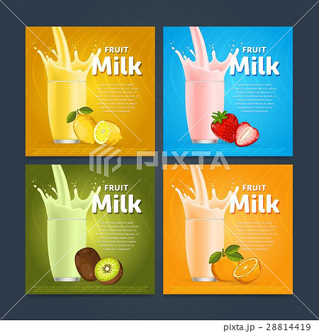 Fruit mix sweet milkshake dessert cocktail 28814419