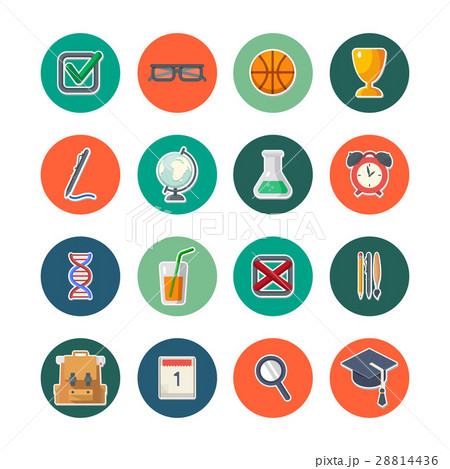 Back to school icons set raster illustration 28814436
