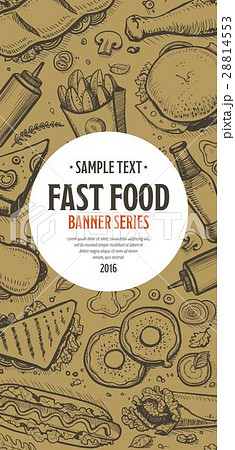 Fast food doodles vertical banner menu 28814553