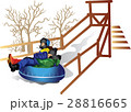 vector drawing children to ride on the tubing 28816665