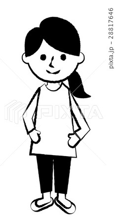 女性 全身 笑顔のイラスト素材