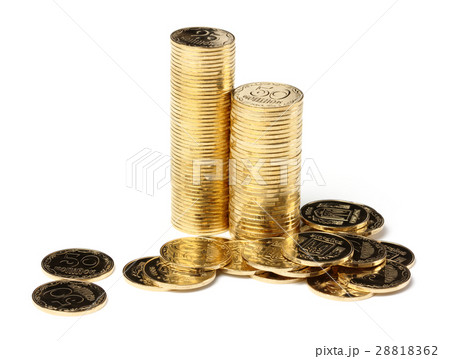 Closeup of a golden coins Closeup of a golden coins 28818362