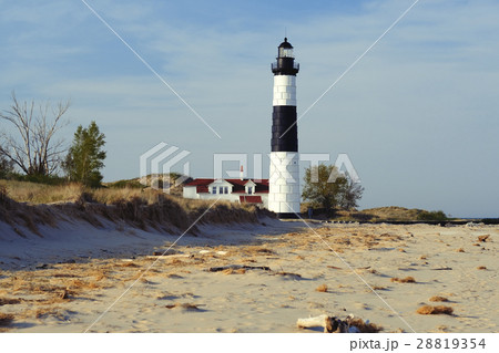 Big Sable Point Lighthouse in dunes, built in 1867 28819354